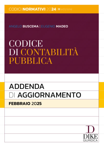 Codice di Contabilità Pubblica - Addenda di aggiornamento - Febbraio 2025 - AC5