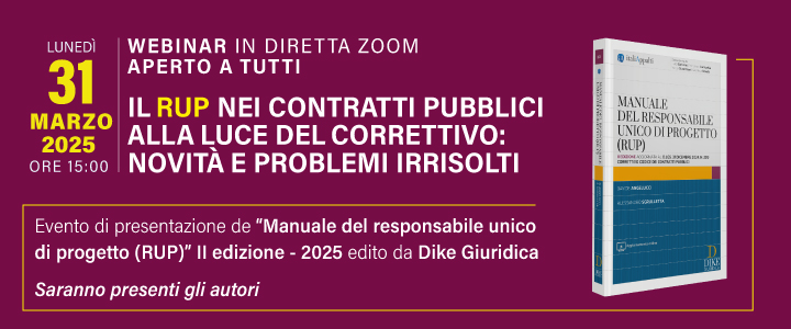 Evento RUP Responsabile Unico di Progetto