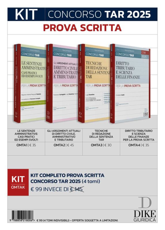 Kit dei Libri prova scritta concorso tar