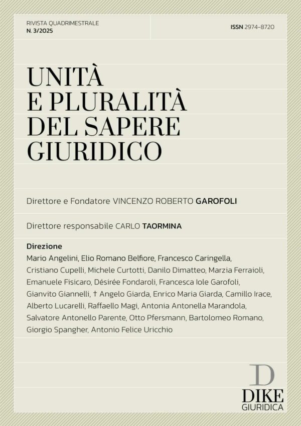 Unità e pluralità del sapere giuridico