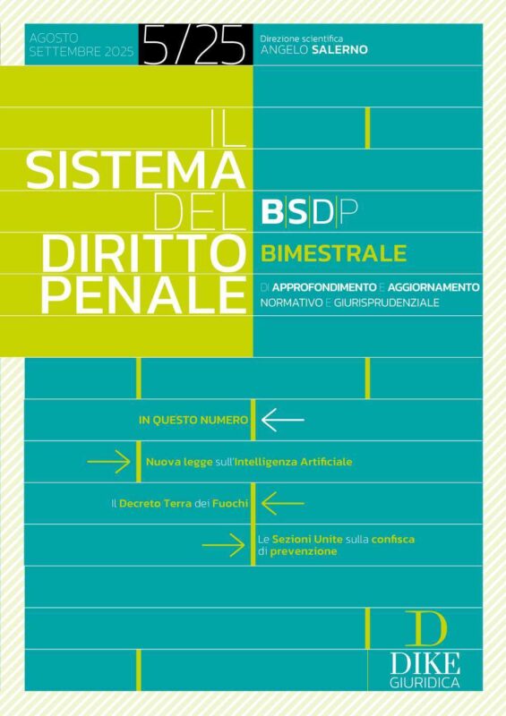 Sistema del Diritto Penale agosto settembre rivista bimestrale
