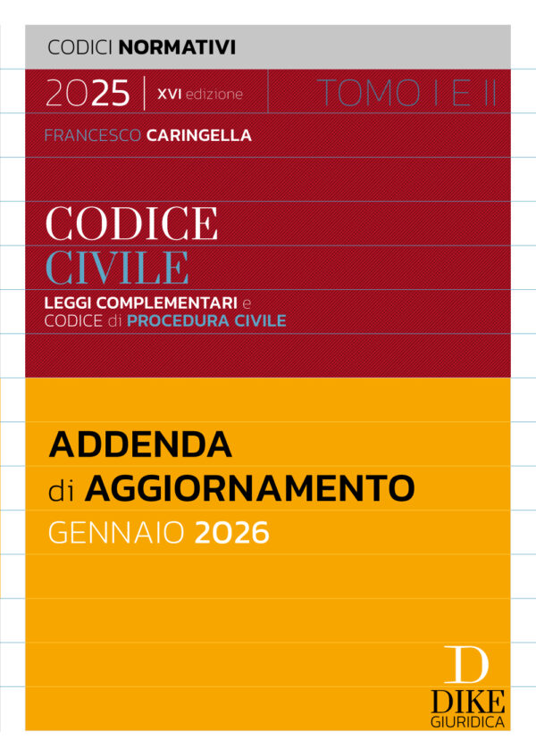 Addenda di aggiornamento Gennaio 2026 del Codice Civile