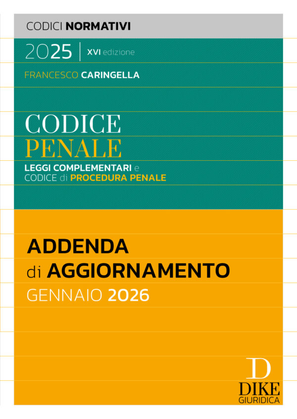 Addenda di aggiornamento Gennaio 2026 del Codice Penale