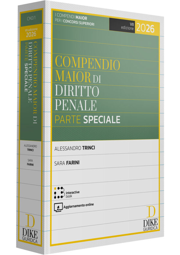 Compendio Maior di Diritto Penale parte speciale 2026 aggiornato femminicidio libro in 3D