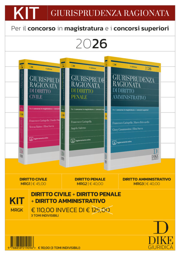 Giurisprudenza ragionata di diritto civile penale e amministrativo kit 2026