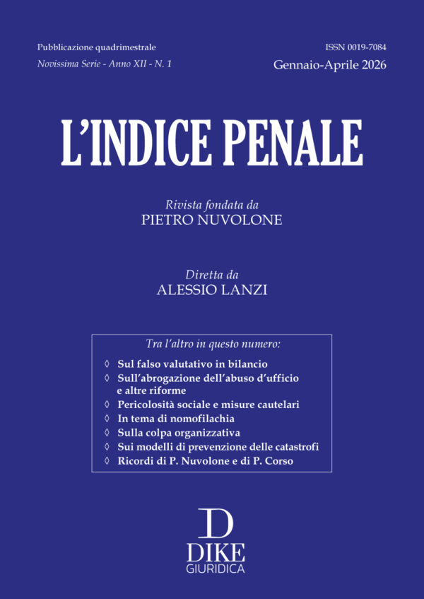 Rivista indice penale n1 2026