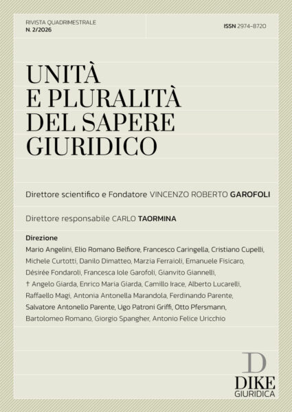 Unità e pluralità del sapere giuridico