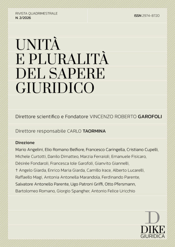 Unità e pluralità del sapere giuridico